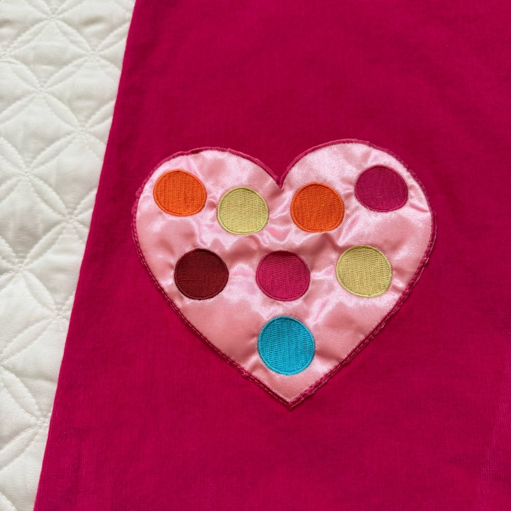 CWD Kids Pink Corduroy Sleeveless Pullover Jumper Dress Rainbow Heart Pocket 6x - Picture 3 of 12